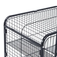 PawHut® Nagerkäfig, Kleintierkäfig, 4-Stöckiger Hamsterkäfig, Schubfach, Rollbar, Metall, 64 x 44 x 93 cm(m-9)