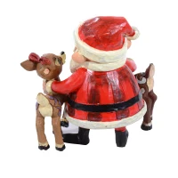 Outsunny Weihnachtsmann Nikolaus Figur Weihnachten Deko Rentier(m-6)