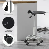 HOMCOM® Hocker-Set 2-teilig Barhocker Bürohocker Hocker Kunststoff Stahl Grau(m-7)