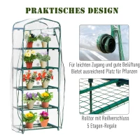 Outsunny® Mini-Gewächshaus Schützt Pflanzen mit Regal für Garten zur Aufzucht Schrägdach(m-5)