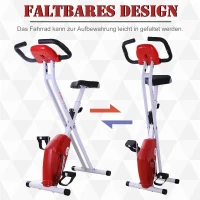 HOMCOM® Heimtrainer | Stahl, ABS | 83 x 43 x 110 cm | Weiß, Rot(m-5)