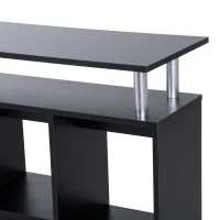 HOMCOM® Küchenwagen Servierwagen Rollwagen mit 6 Fächern Schwarz(m-7)