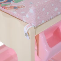 HOMCOM® Baby Wickeltisch mit Badewanne Mobil Rosa(m-3)