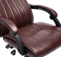 HOMCOM Bürostuhl mit Beinablage Chefsessel verstellbar Kunstleder dunkelbraun(m-10)