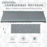 Outsunny® Markise mit Handkurbel Gelenkarmmarkise Elektrisch/Manuell Sonnenschutz Alu(m-5)