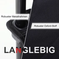 Outsunny® Anglerstuhl Klappstuhl Campingstuhl mit Armlehne Tragetasche Oxford Schwarz(m-4)