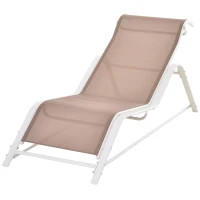 Outsunny® Gartenliege Sonnenliege ergonomisch geschwungen Aluminium Beige(m-1)