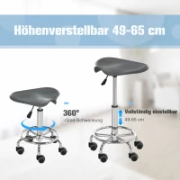 HOMCOM® Hocker-Set 2-teilig Barhocker Bürohocker Hocker Kunststoff Stahl Grau(m-4)