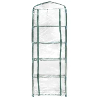 Outsunny® Mini-Gewächshaus Schützt Pflanzen mit Regal für Garten zur Aufzucht Schrägdach(m-7)