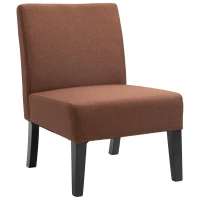 HOMCOM® Esszimmerstuhl Küchenstuhl mit hoher Rückenlehne Polyester Braun(m-1)