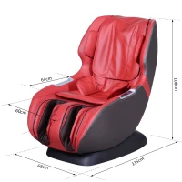 HOMCOM Massagesessel Relaxsessel Luxus Fernsehsessel Kunstleder Rot(m-2)