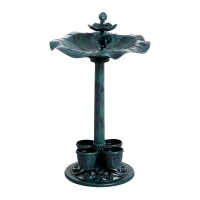 Outsunny® Vogeltränke Wasserschale Kunststoff Antik Grün(m-5)