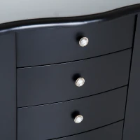 HOMCOM® Schmuckschrank mit Spiegel Schmuckkasten Holz Schwarz(m-8)