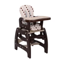 HOMCOM® 3 in 1 Kinderhochstuhl - Kombihochstuhl - Braun(m-1)