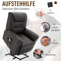 HOMCOM® Massagesessel mit Wärmefunktion | Massagestuhl | Braun | 100 x 93 x 105 cm(m-4)