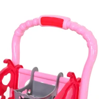 HOMCOM® Einkaufswagen für Kinder Kinderspielzeug Kaufladen Spielzeug Kunststoff Rosa(m-9)