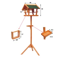 PawHut Vogelhaus Vogelvilla Futterhaus mit Ständer(m-2)