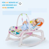 HOMCOM® Baby Schaukelsitz Schaukelstuhl vibrierende Babywippe mit Musik Tiermuster(m-4)