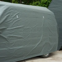 HOMCOM® Abdeckung Schutzhülle für Wohnmobil Grau 580x225x220cm(m-5)