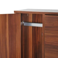 HOMCOM Schuhschrank Schuhkipper Schuhregal 3 Klappen 18 Paar Walnuss(m-7)