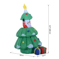 HOMCOM® Aufblasbarer Weihnachtsbaum LED Weihnachtsdeko 160 cm(m-2)