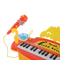 HOMCOM Kinder Mini-Klavier MP3 inkl. Hocker 32 Tasten gelb(m-6)