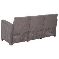 Outsunny® Vierteiliges Gartenmöbel Set Sitzgruppe Sofa Sitzkissen Couchtisch mit Stauraum(m-7)