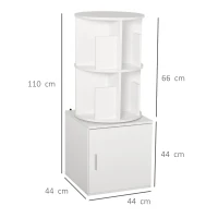 HOMCOM® Bücherregal 2-in-1 Standregal Drehregal 360 ° drehbar Abnehmbar Weiß(m-3)