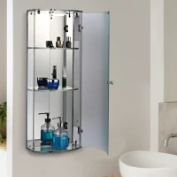 HOMCOM® Glasvitrine Vitrinenschrank Hängevitrine L27,5 x B14 x H73 cm(m-1)