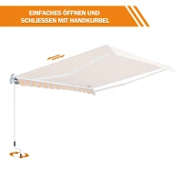 Outsunny® Markise Alu-Gelenkarm Gelenkarmmarkise 5 Farbe Sonnenschutz 3/3,5 /4/4,5m Balkon(m-12)
