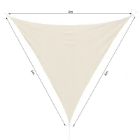 Outsunny® Sonnensegel Dreieckig 4x4x4 m HDPE - atmungsaktiv cream(m-2)