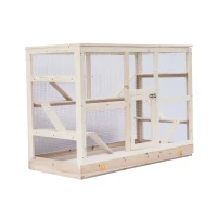 PawHut XXL Nagervilla Hamsterkäfig Kleintierkäfig Holz Schublade groß(m-12)