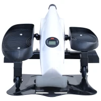 HOMCOM® Mini-Ellipsenmaschine Unter-Desk-Trainer mit LCD-Monitor Schwarz+Weiß(m-5)