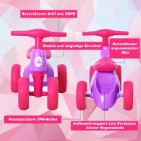 HOMCOM® Laufrad Lauffahrrad Balance Bike 18-36 Monate „BB“ -Klang Ruhig & Sicher PP Lila 57 x 33,5 x 42,5 cm(m-5)