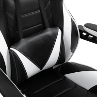 Vinsetto® Gamingstuhl Gamingsessel Fußstütze Liegefunktion Weiß Schwarz(m-9)