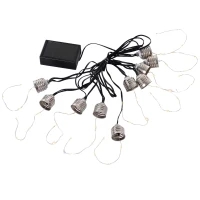 Outsunny® LED Lichterkette, Warm Leuchtung, 2er Set, 20 Birne, Wasserfest, 3,8 m pro Kette(m-8)