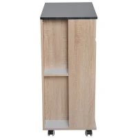 HOMCOM® Küchenwagen Servierwagen Rollwagen Rollbar aus Spanplatte Eiche 78 x 39,5 x 88,5 cm(m-5)