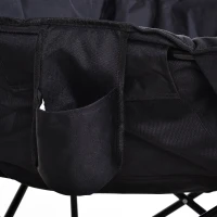 Outsunny® Campingstuhl Klappstuhl mit Becherhalter Tragetasche Outdoor Oxford Schwarz(m-8)