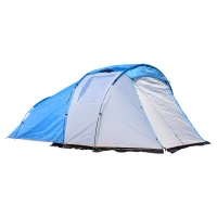 Outsunny® Campingzelt Kuppelzelt Blau L375 x B240 x H150cm(m-5)