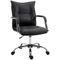 Vinsetto® Bürostuhl Drehstuhl Kunstleder Schwarz(m-1)