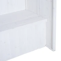Outsunny® Laubenbank Philosophenbank mit Stauraum H225cm Weiß(m-9)