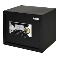HOMCOM® Safe Tresor Möbeltresor Wandtresor mit Elektronikschloss Stahl Schwarz(m-1)