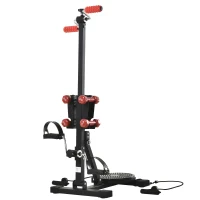 HOMCOM® Beintrainer für Senioren Pedal-Heimtrainer mit 4 Hanteln 1 Bungee-Seil Schwarz(m-6)