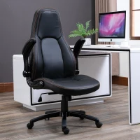 Vinsetto Bürostuhl Wippfunktion verstellbare Armlehnen Farbe Kaffee(m-2)