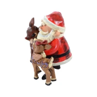 Outsunny Weihnachtsmann Nikolaus Figur Weihnachten Deko Rentier(m-7)