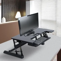 HOMCOM® Aufsatz Schreibtisch schwarz Erhöhung höhenverstellbar(m-1)