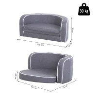 PawHut® Hundesofa Rundes Hundebett Klappbare Hundematte Haustiersofa Leinen Grau(m-3)
