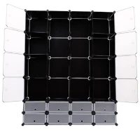 HOMCOM DIY Regalsystem Kleiderschrank Kunststoffregal 180x145x37cm(m-7)