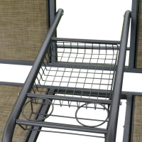 Outsunny® 2-Sitzer Hollywoodschaukel mit Sonnendach Gartenschaukel Metall Braun + Schwarz 195 x 115 x 172 cm(m-8)