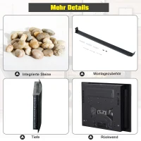 HOMCOM® Elektrokamin | Kaminofen | 1000 / 2000 W W | Inkl. Fernbedienung | 88,5 x 13,5 x 56 cm | Schwarz(m-7)